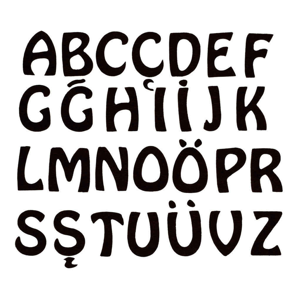 La Mia 4x2 cm 29'lu Siyah Harf Keçe Motifler M01